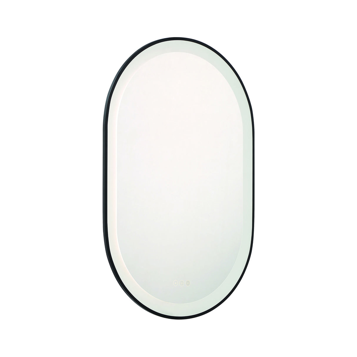 Sherman Medium LED Oval Mirror 24" x 36", Brushed Black