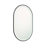 Sherman Medium LED Oval Mirror 24" x 36", Brushed Black