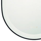 Sherman Medium LED Oval Mirror 24" x 36", Brushed Black