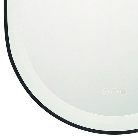 Sherman Medium LED Oval Mirror 24" x 36", Brushed Black