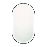 Sherman Large LED Oval Mirror 24" x 42", Brushed Black