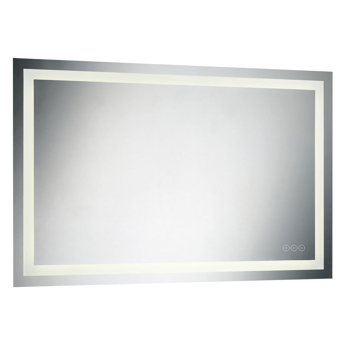 Herrick Large LED Rectangular Mirror 55" x 36", Brushed Nickel