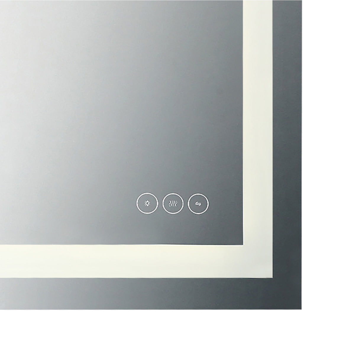 Herrick Large LED Rectangular Mirror 55" x 36", Brushed Nickel