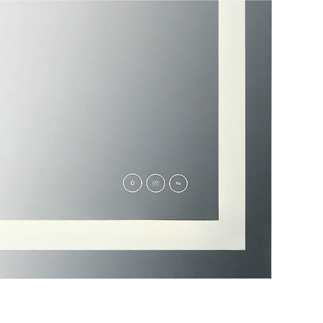 Herrick Large LED Rectangular Mirror 55" x 36", Brushed Nickel