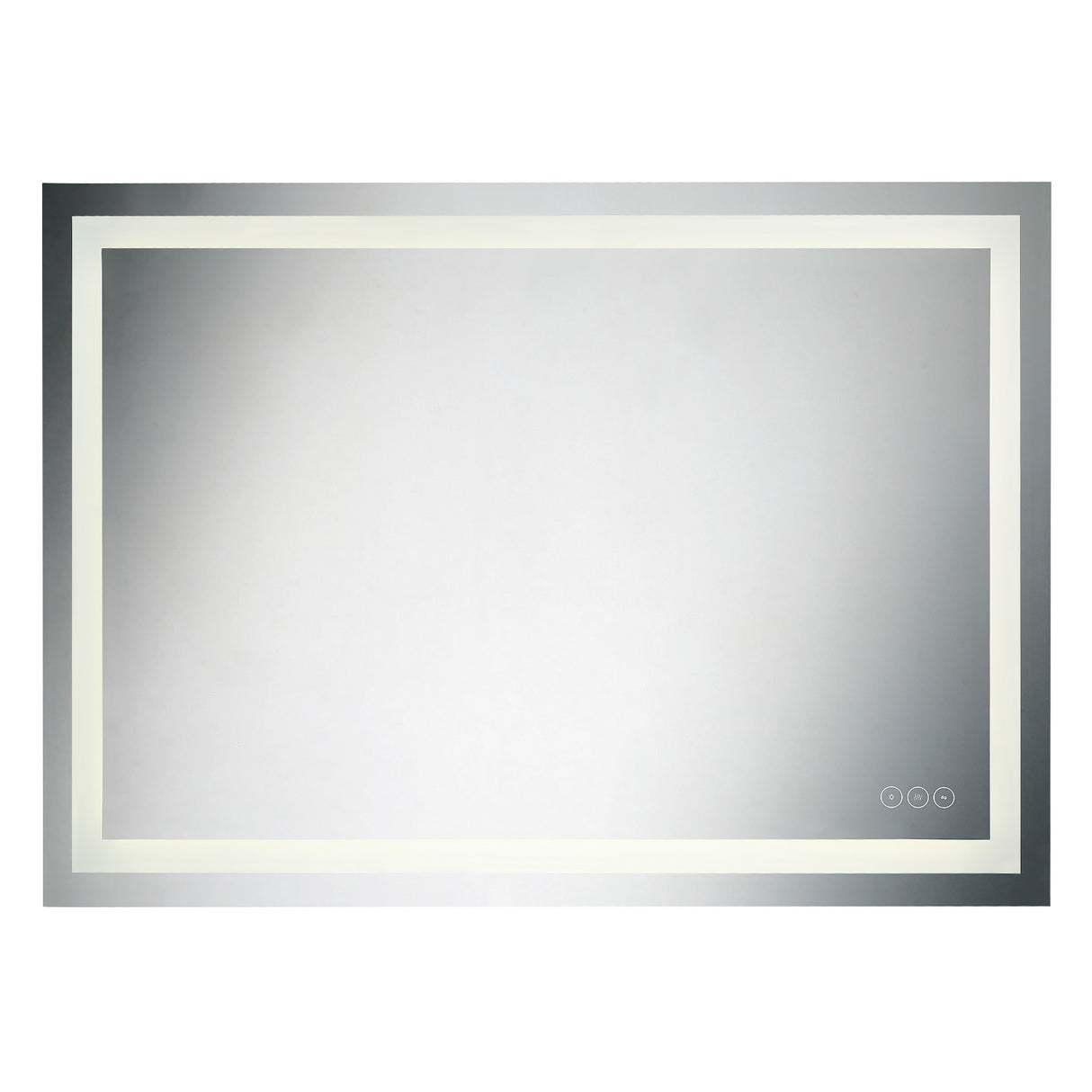Herrick Large LED Rectangular Mirror 55" x 36", Brushed Nickel