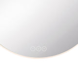 Merrison Round LED Mirror 24" x 24", Leather Strap