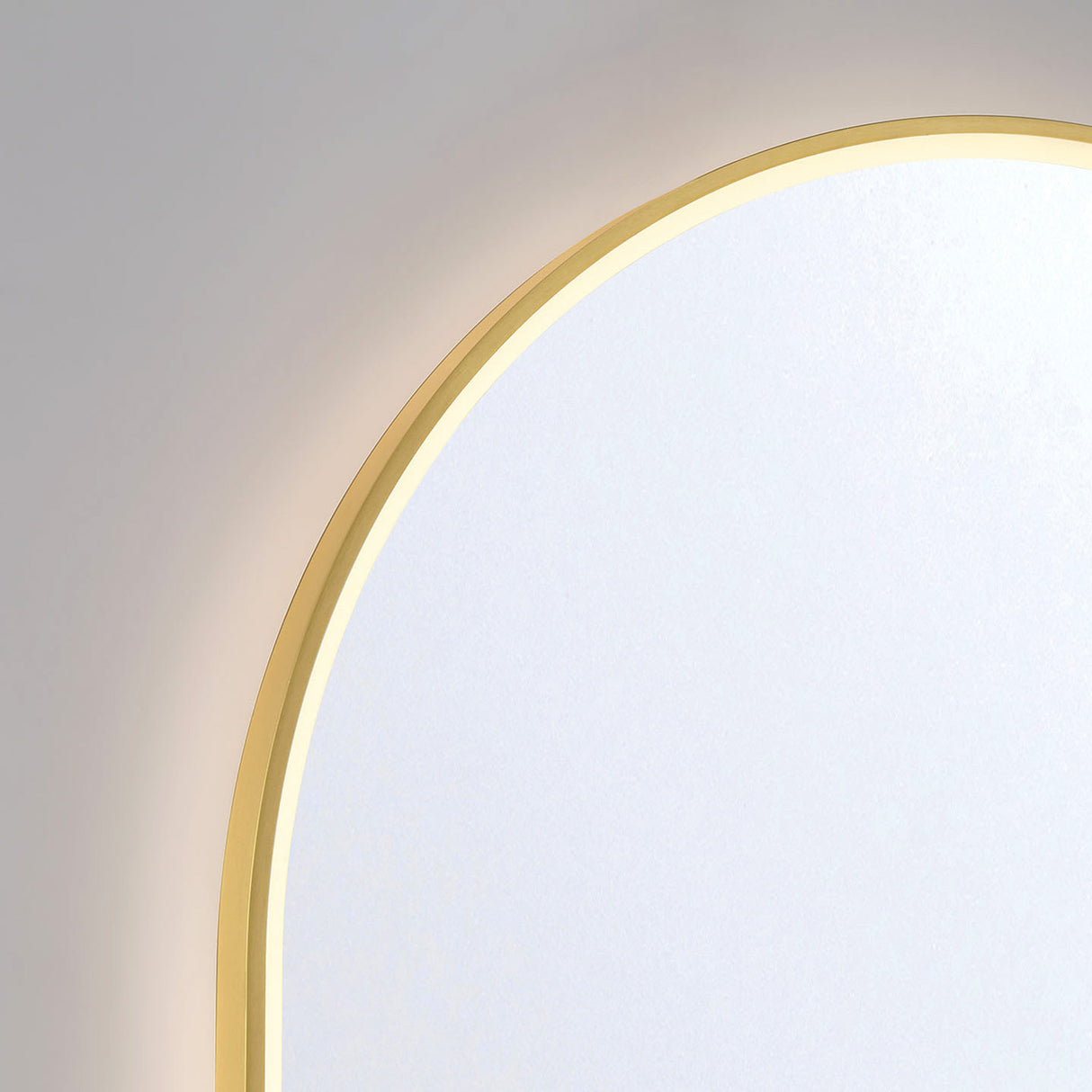 Chadwick Large LED Oval Mirror 24" x 42", Brushed Brass