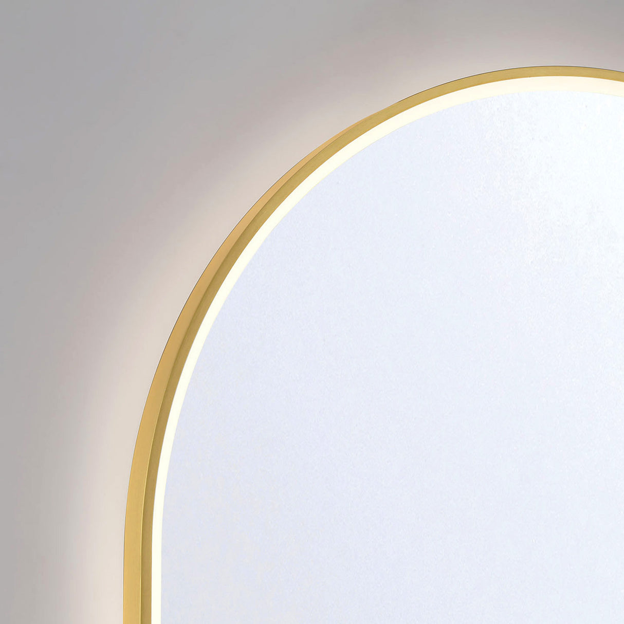 Chadwick Large LED Oval Mirror 24" x 42", Brushed Brass
