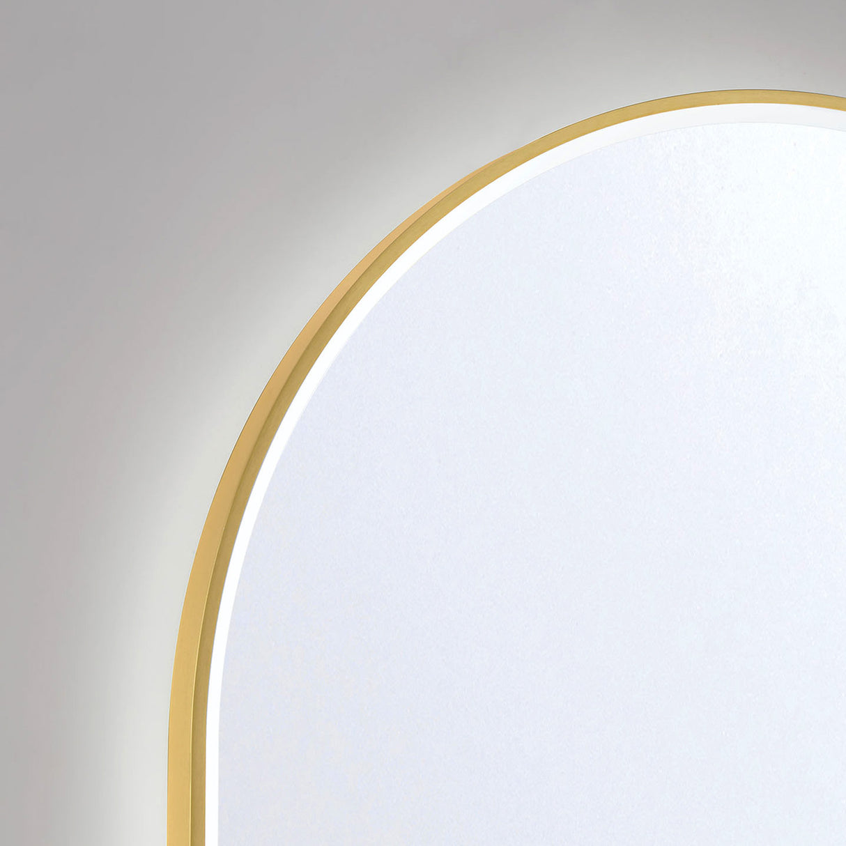 Chadwick Large LED Oval Mirror 24" x 42", Brushed Brass