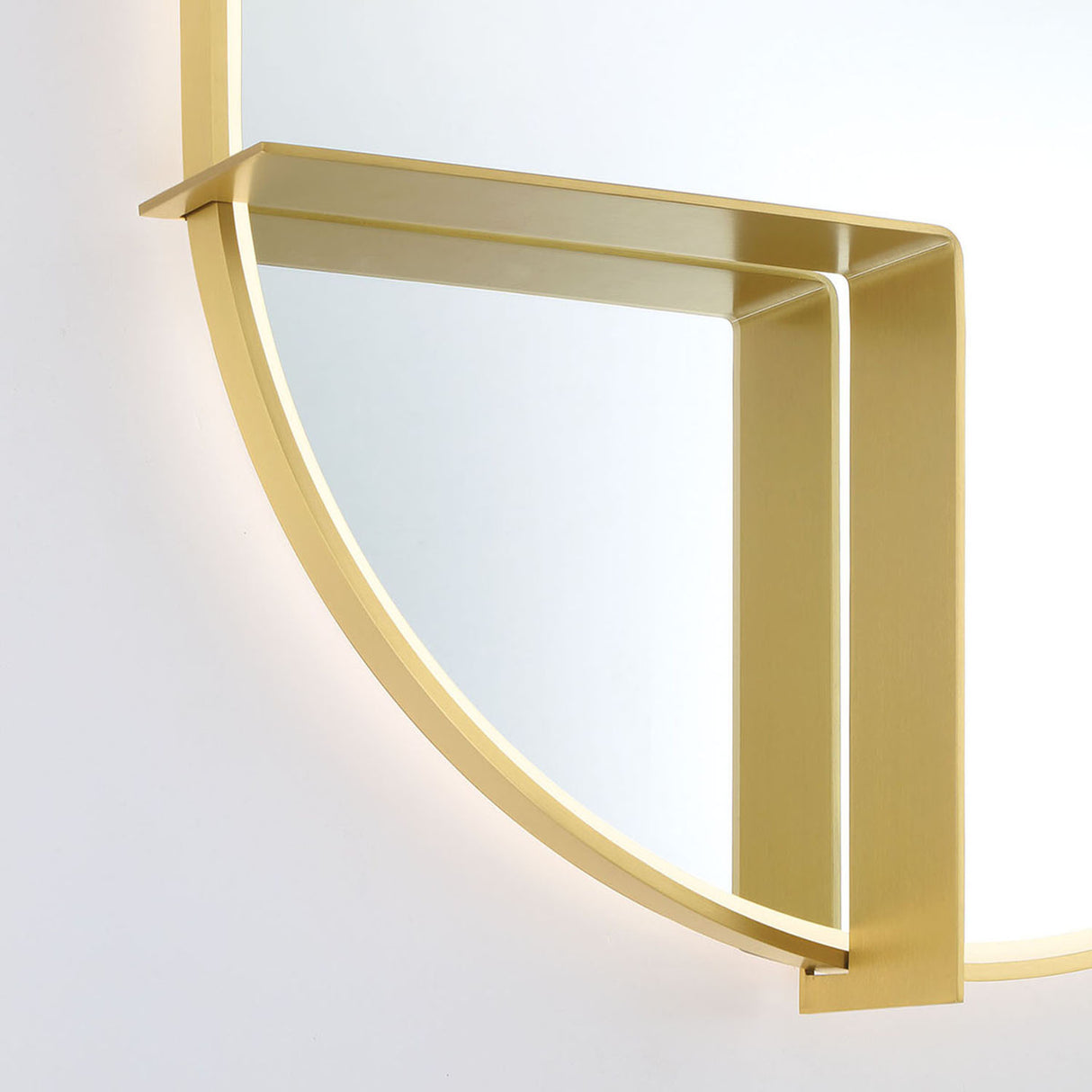 Chadwick Large LED Oval Mirror 24" x 42", Brushed Brass