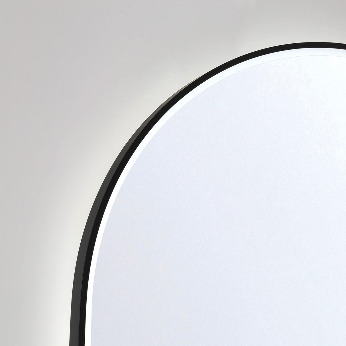Chadwick Medium LED Oval Mirror 24" x 36", Brushed Black