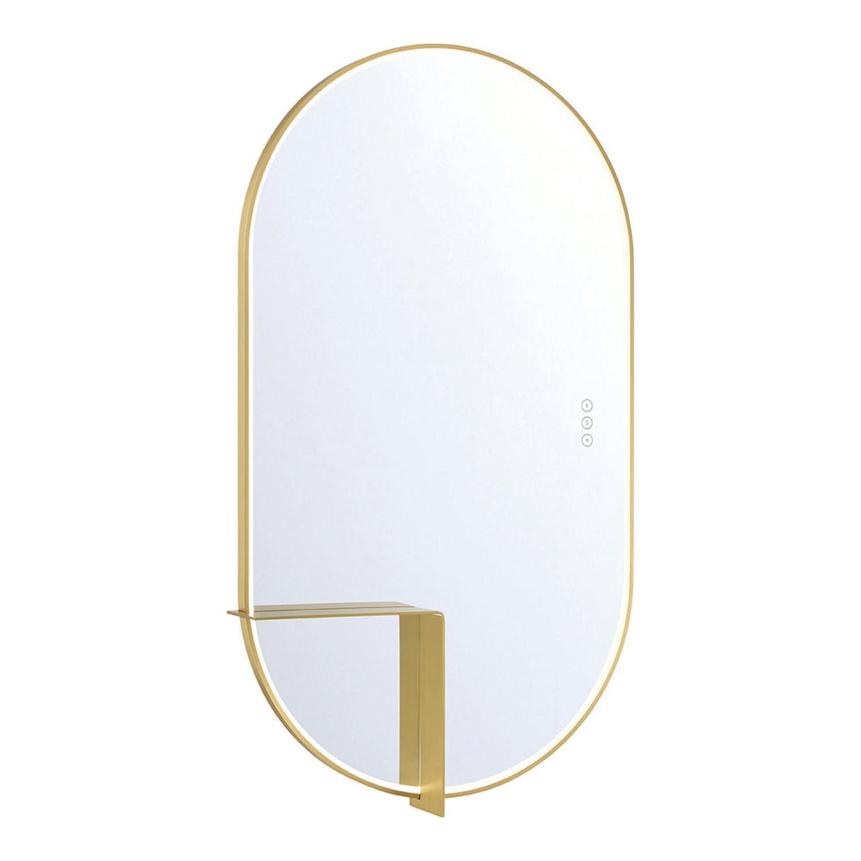 Chadwick Large LED Oval Mirror 24" x 42", Brushed Brass
