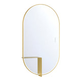 Chadwick Large LED Oval Mirror 24" x 42", Brushed Brass