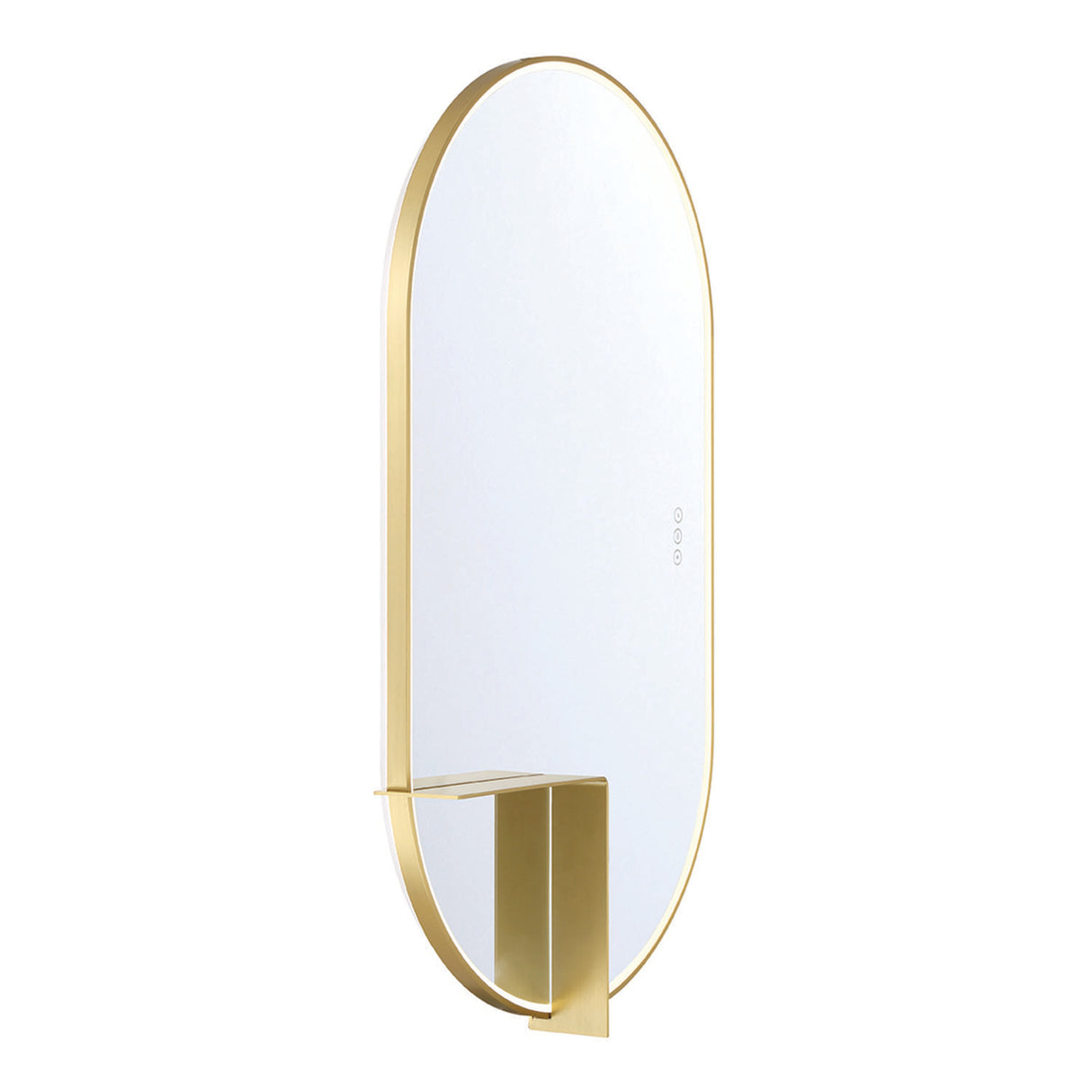 Chadwick Large LED Oval Mirror 24" x 42", Brushed Brass