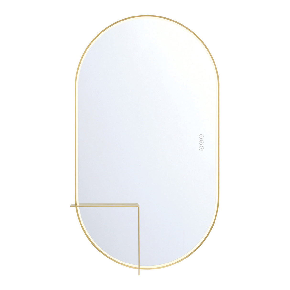 Chadwick Large LED Oval Mirror 24" x 42", Brushed Brass