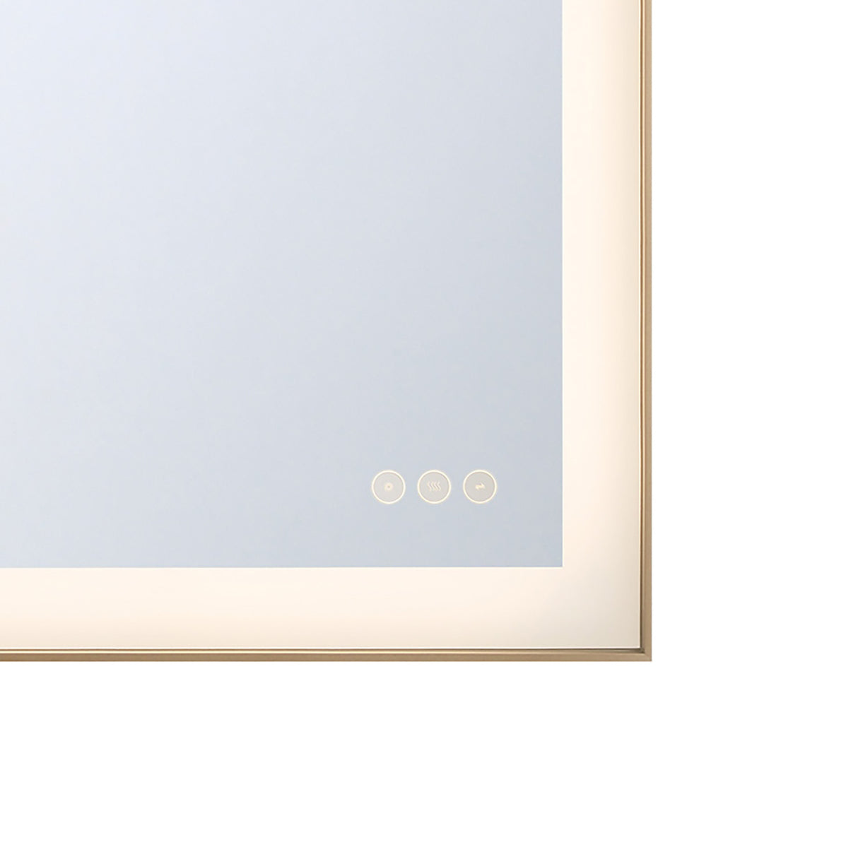 Demott Large LED Rectangular 28" x 36", Brushed Brass