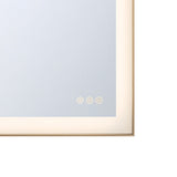 Demott Large LED Rectangular 28" x 36", Brushed Brass
