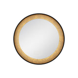 Oakdene LED Round Mirror 30" x 30", Brushed Black and Brass Foil