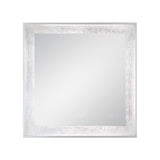 Oakdene LED Square Mirror 32" x 32", Brushed Nickel and Silver Foil
