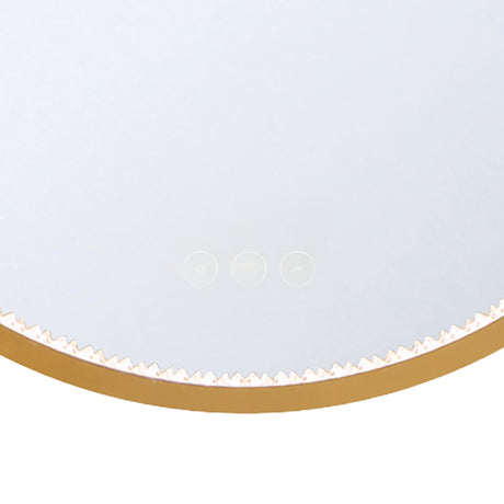 Mildred LED Round Mirror 30" x 30", Brushed Brass