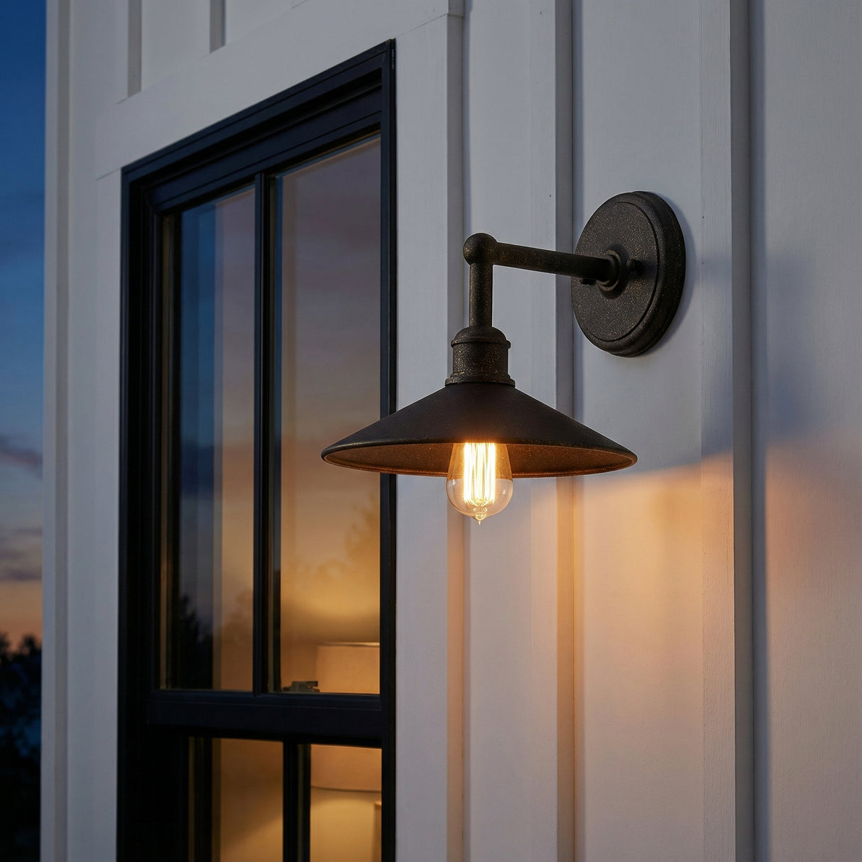 Artie Outdoor Wall Light, Small Antique Bronze for Modern Farmhouse home with White Siding