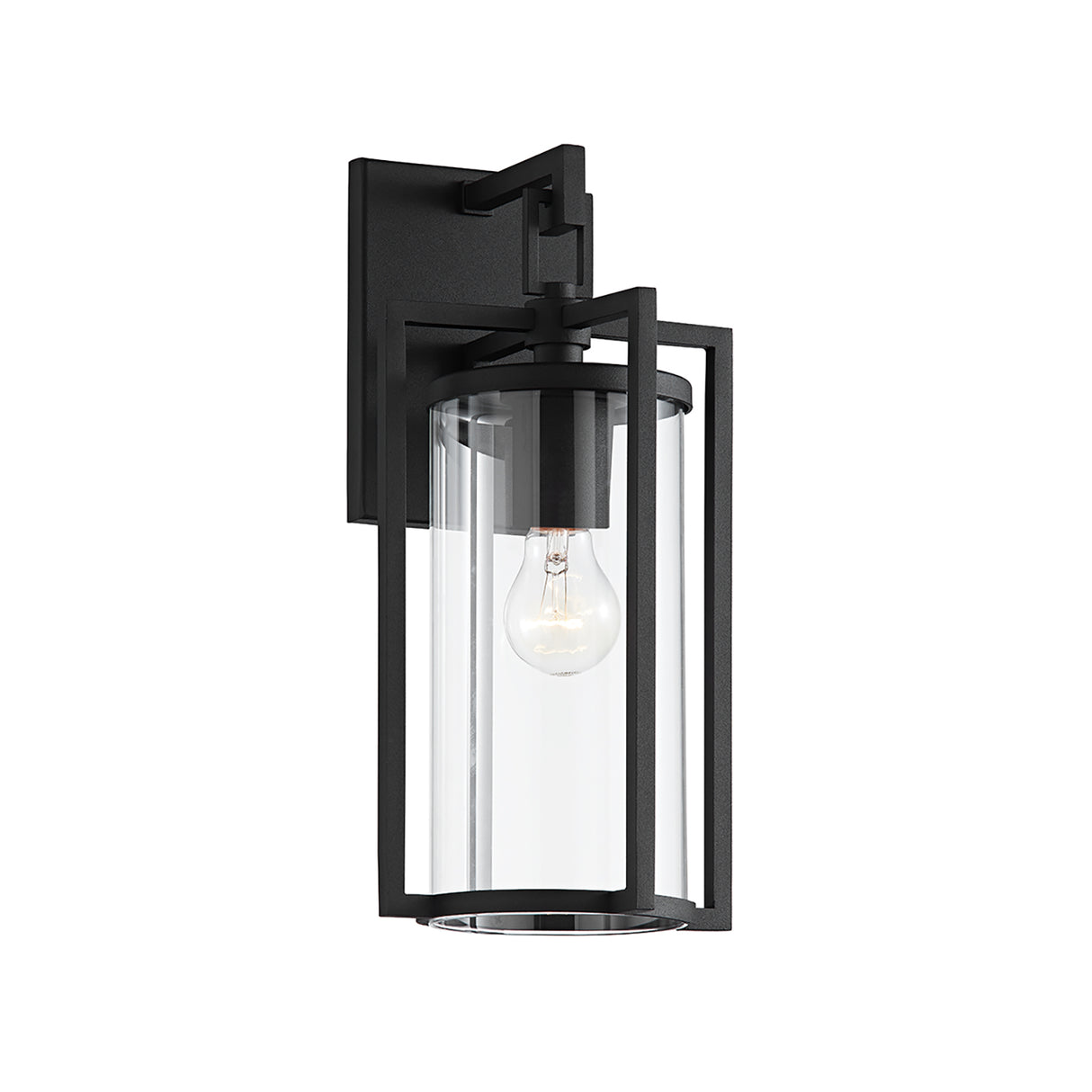 Peyton Outdoor Wall Light, Small 15" Textured Black