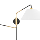 Kieran Double Swing Arm Sconce, Urban Bronze and Satin Brass