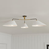 Kieran 3 Light Semi-Flush 72" for Modern home with White Shiplap