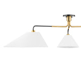 Kieran 3 Light Semi-Flush 72", Urban Bronze and Satin Brass
