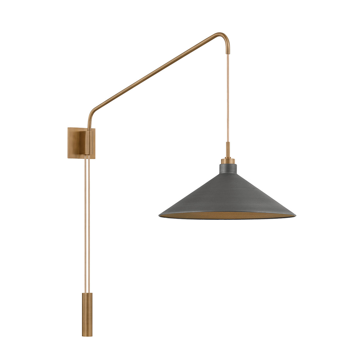 Gideon Wall Sconce, Graphite and Patina Brass
