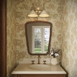 Fletcher 2 Light Vanity, Patina Brass and Soft Sand