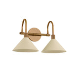 Fletcher 2 Light Vanity, Patina Brass and Soft Sand
