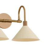 Fletcher 2 Light Vanity, Patina Brass and Soft Sand