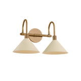 Fletcher 2 Light Vanity, Patina Brass and Soft Sand