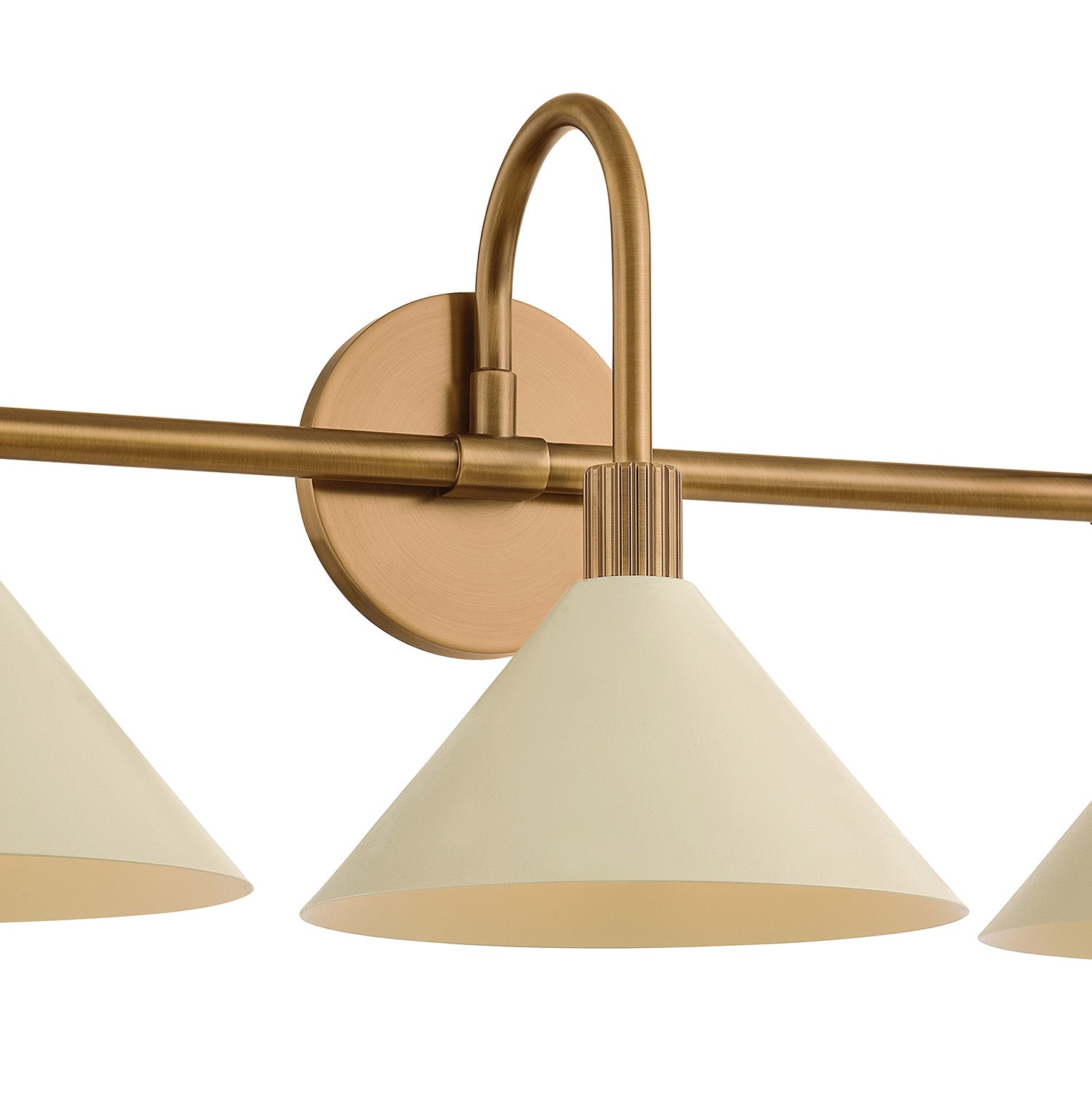Fletcher 3 Light Vanity, Patina Brass and Soft Sand – Lights.com