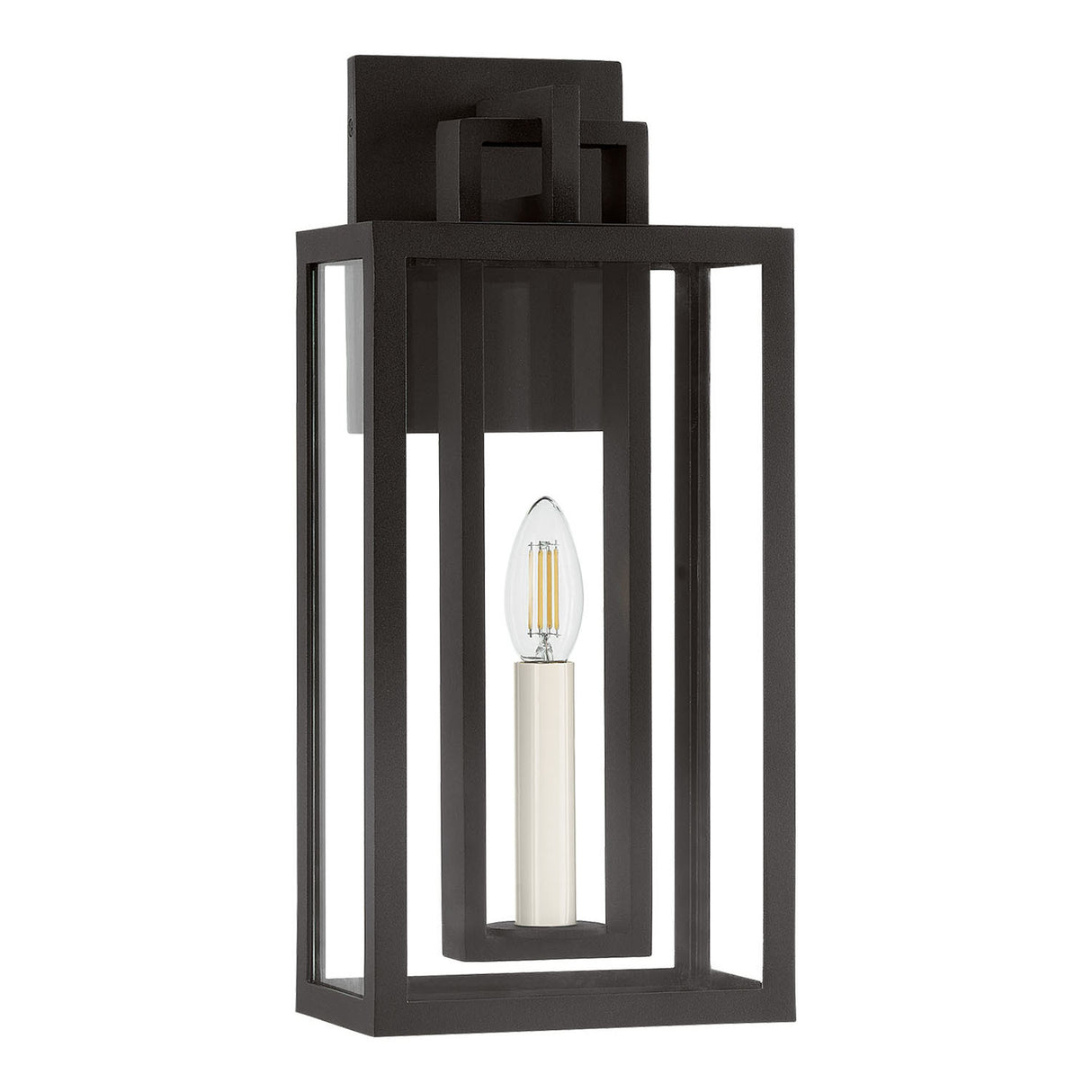 Durham Outdoor Wall Light, Small 16" Textured Black