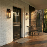 Durham Outdoor Wall Light, Medium 20" Textured Black for Modern Farmhouse home with White Brick