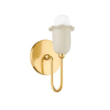 Adelaide Wall Sconce 9", Aged Brass and Antique Ivory Ceramic