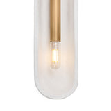 Lorelei Wall Sconce 16", Patina Brass and White Crackle Ceramic