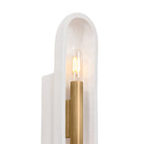 Lorelei Wall Sconce 16", Patina Brass and White Crackle Ceramic