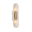 Lorelei Wall Sconce 16", Patina Brass and White Crackle Ceramic