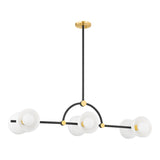 Penrose 6 Light Linear Pendant 43", Aged Brass and Textured Black