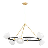 Penrose 6 Light Chandelier 43", Aged Brass and Textured Black