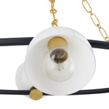 Penrose 6 Light Chandelier 43", Aged Brass and Textured Black