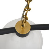 Penrose 6 Light Chandelier 43", Aged Brass and Textured Black