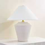Calista Ceramic Table Lamp, Whitewashed Terracotta