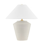 Calista Ceramic Table Lamp, Whitewashed Terracotta