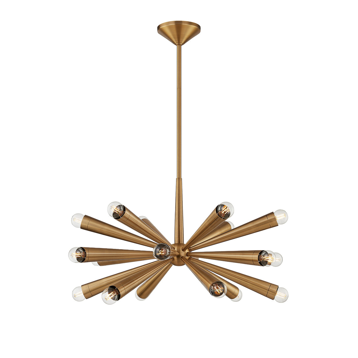 Camellia Medium Chandelier 30", Patina Brass