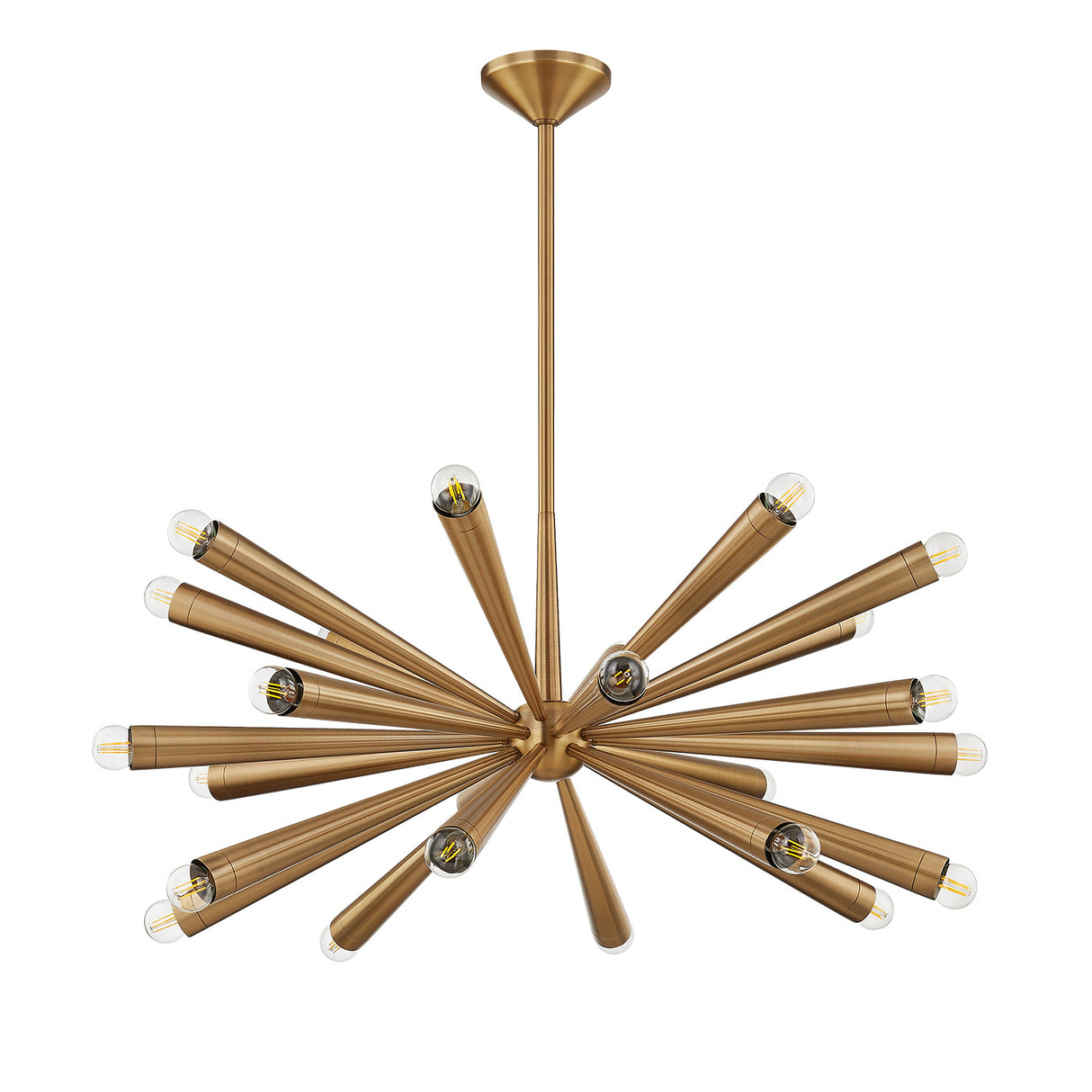 Camellia Large Chandelier 40", Patina Brass