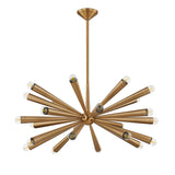 Camellia Large Chandelier 40", Patina Brass